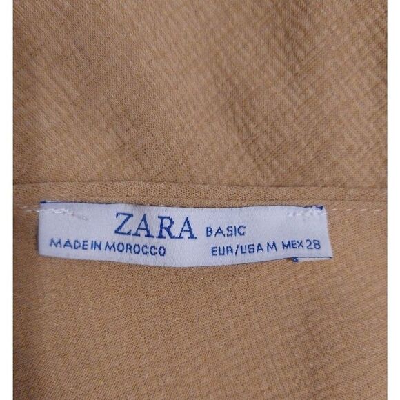 Zara Cowl Neck tie back top Size Md Camel Boho Y2K Feminine - Picture 11 of 11